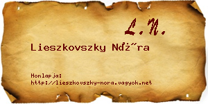 Lieszkovszky Nóra névjegykártya