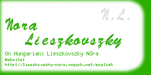 nora lieszkovszky business card